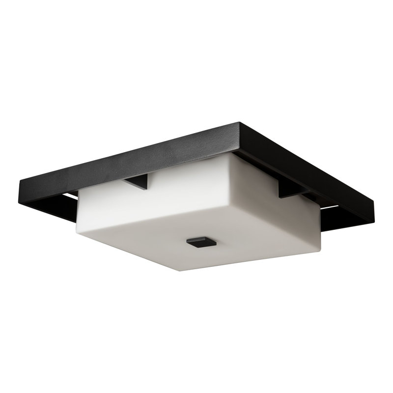 Shadow Box Outdoor Flush Mount, 4.6" H x 16.1" W x 16.1" D, Coastal Burnished Steel, Coastal Natural Iron