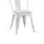 Chaise de salle à manger 17 pièces x 17,5 x 33 pouces en métal blanc mat 2 pièces