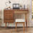 39 Inch Retro Bohemian Style Vanity Desk With Mirror, LED Lights, And Ample Storage, Perfect For Home And Small Spaces