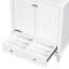 Base de meuble-lavabo blanc 30 po, armoire multifonctionnelle avec portes et tiroir, bois massif et planches, tablette réglable, base requise pour l'assemblage - 1 requis, style moderne-121109777
