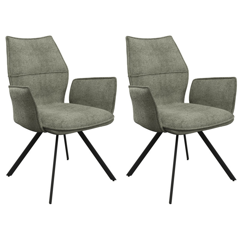 Lusso Fabric Dining Armchair, Green