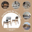 Ensemble de 2 chaises de salle à manger rembourrées Mid-Century avec structure en bois d'hévéa-524266247-524266248