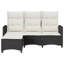  Canapé inclinable de jardin en rotin PE noir-1568614148
