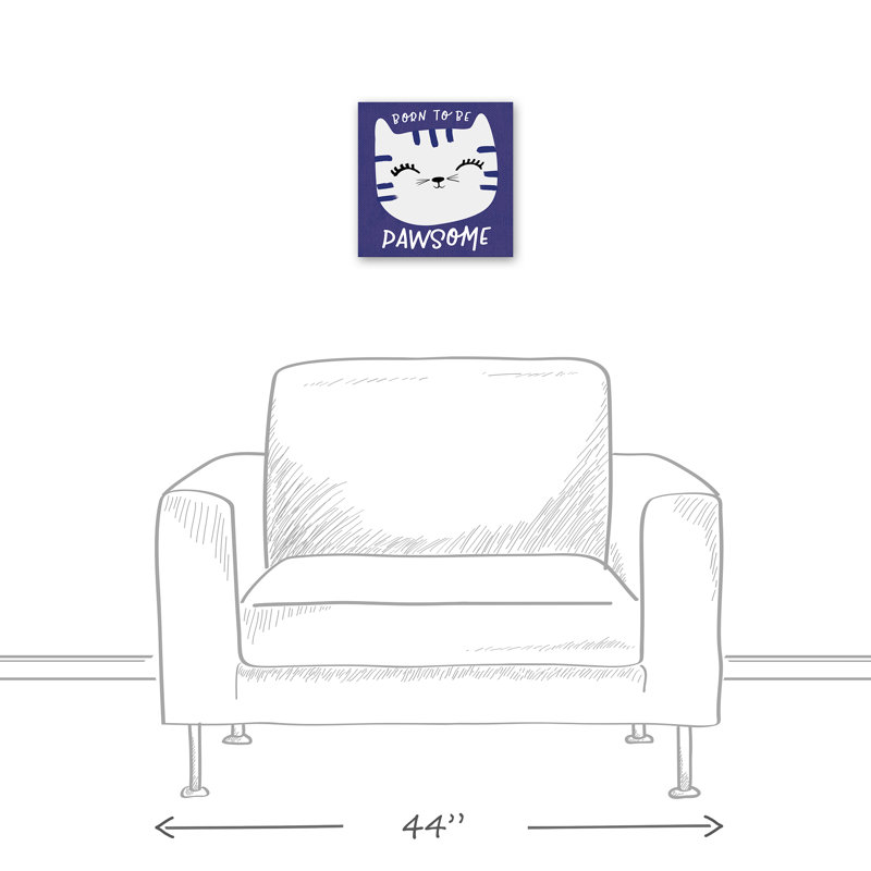 Art de toile de pawsome né pour be Tig, H 12 po x l 12 po x P 1,25 po, Bleu
