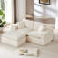 Fauteuil Cloud 2 places moderne, blanc, forme ergonomique, tissu, rembourrage en mousse haute densité, idéal pour les espaces de bureau. Design chenille blanc, siège confortable, matériaux de qualité, combinaisons possibles.