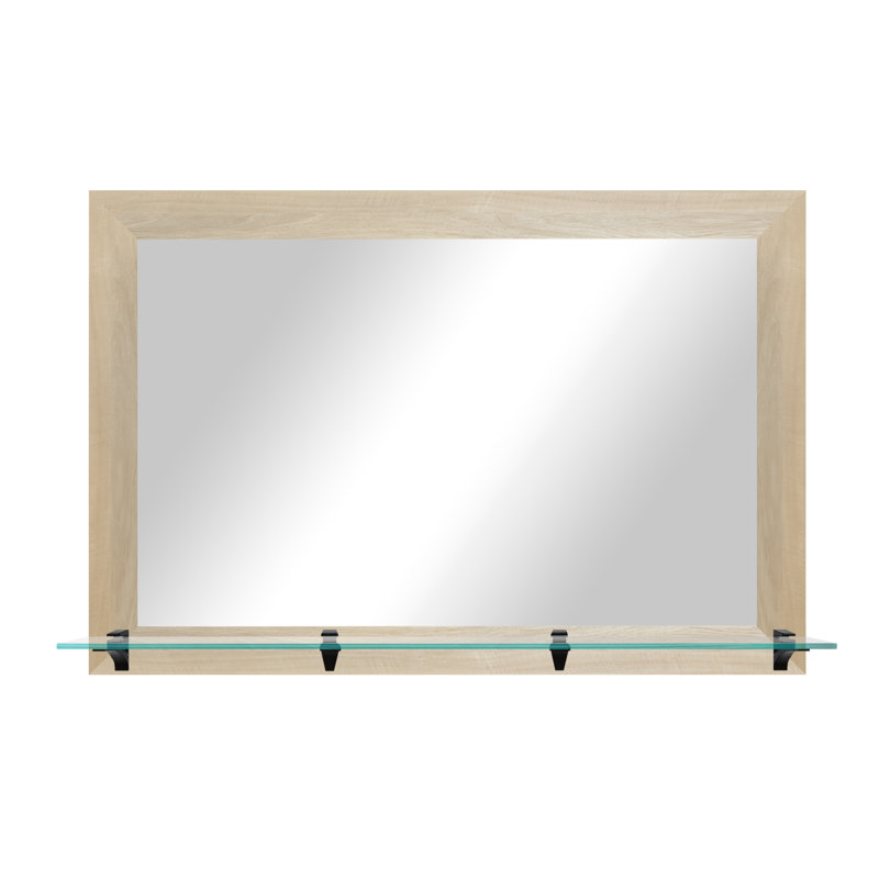 Sardonyx MDF Flat Wall Mirror, 32.50" x 36", Blonde Maple