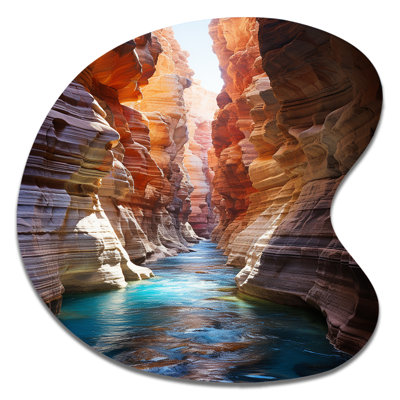 Gullens Canyon Antelope Turquoise Drips - Canyon, forme asymétrique, art mural en métal