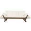 Méridienne de patio d'extérieur réglable en bois avec coussins pour petits espaces, finition brune-372040373