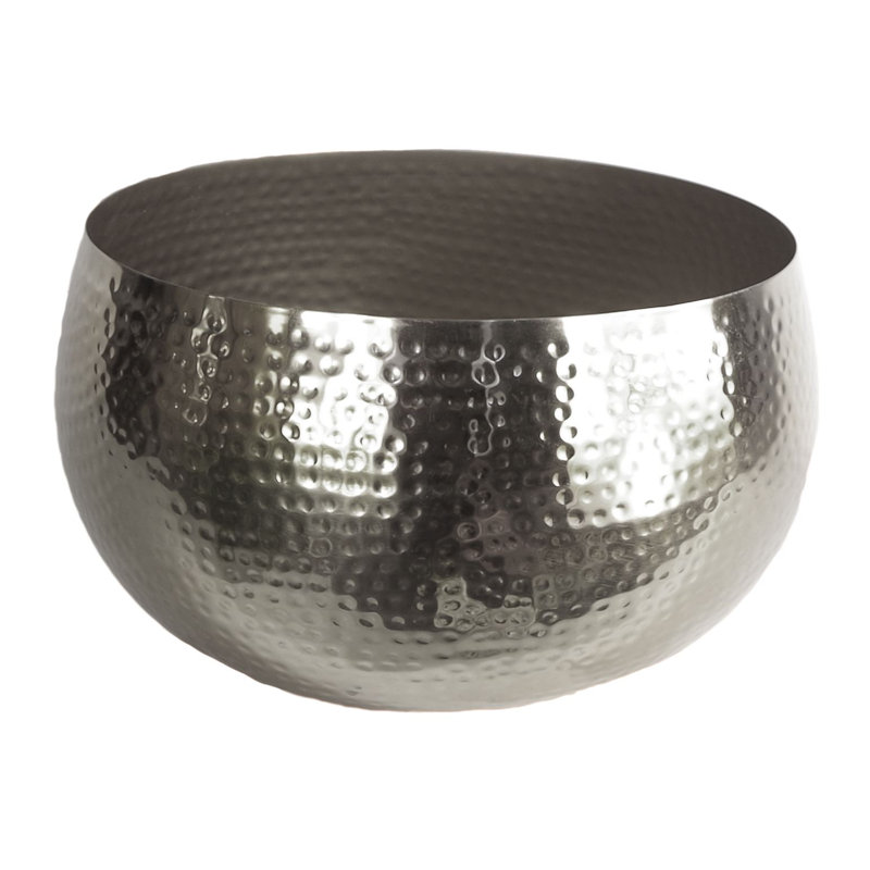 Sevyn Handmade Metal Cachepot, Silver, 20cm H x 30cm W x 30cm D