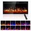 Foyer électrique encastré ou mural, bûches et cristaux, télécommande, télécommande, minuterie, gradateur, 12 couleurs de flamme, 750 / 1500W, cadre étroit-405497123