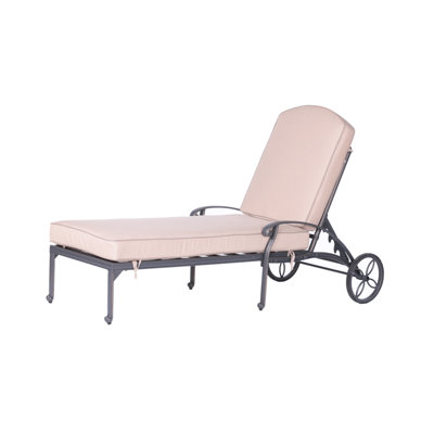 Kaneidra Rust-Resistant Adjustable Metal Chaise Lounge with Cushion 