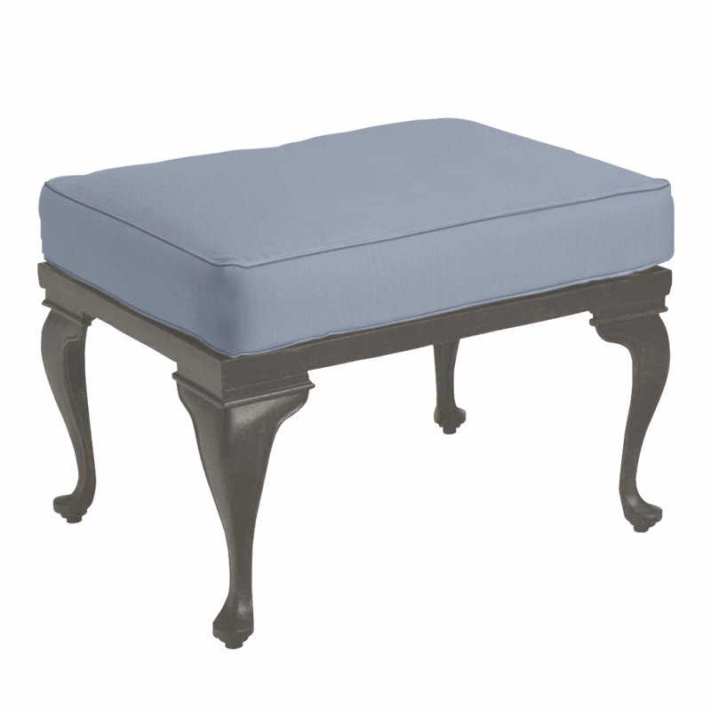 Repose-pieds en aluminium Provance - Gris ardoise, Trépointe, Cabana à rayures minuit, Gris ardoise