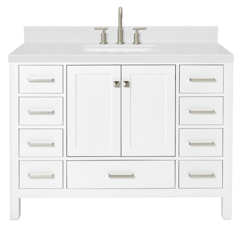 Ensemble de meuble-lavabo simple 48 po , Rectangular, Blanc