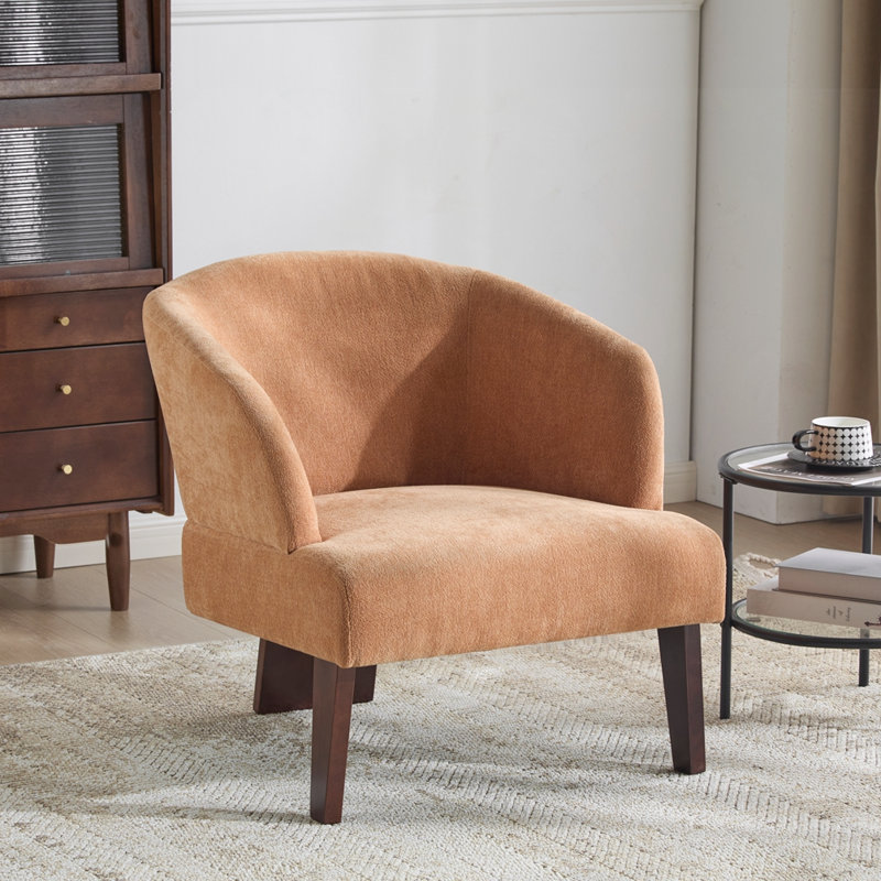 Méridienne d'inspiration Mid-Century, Orange citrouille