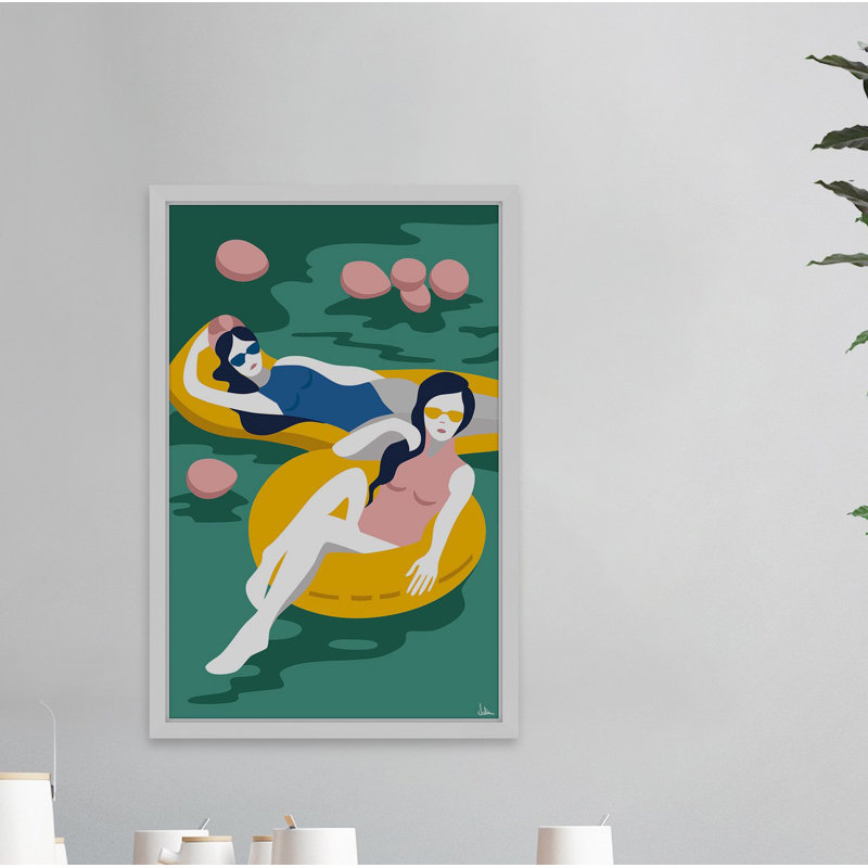 "filles flottant" , impression encadrée, H 45 po x l 30 po