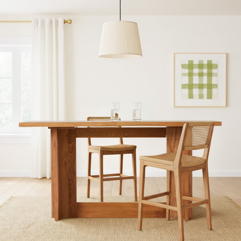 Barra Oak Solid Wood Dining Table, Bar Table (42" Height)
