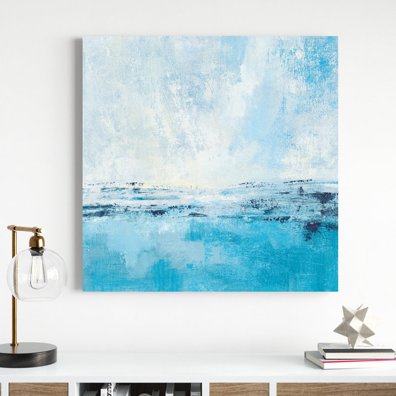 Vue côtière I Aqua, Toile tendue, Non, H 36 po x l 36 po