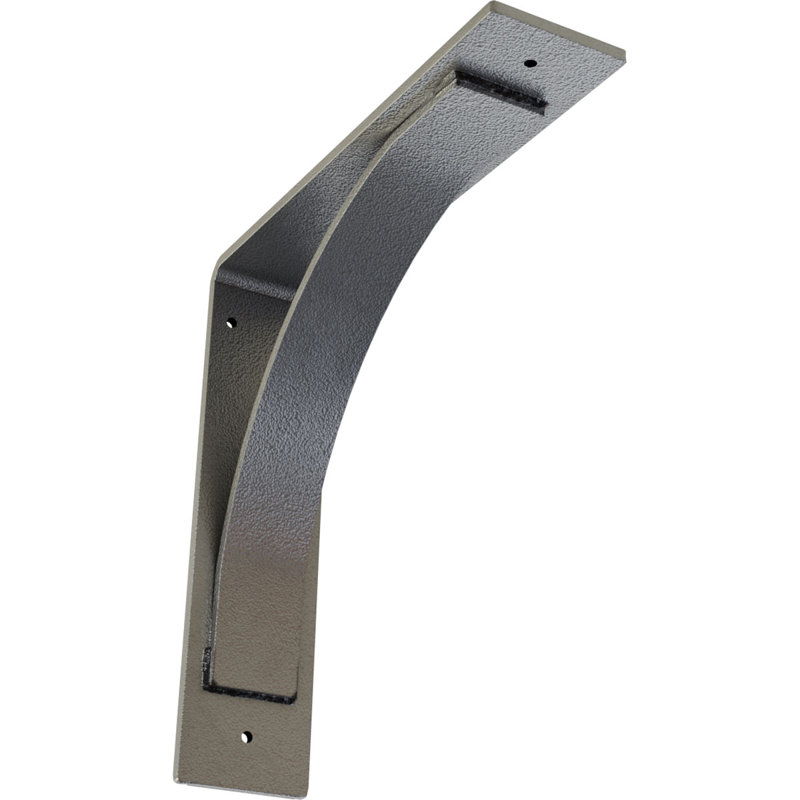 3"W x 12"D x 12"H Morris Steel Bracket, Hammered Silver, Hammered Silver, 12" H x 3" W x 12" D