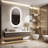 Oval Bathroom Mirror With Led Lights And Built-in Bluetooth Speaker, Time Temperature Display Unit - Smart Lighted Vanity Makeup Wall Mounted Mirrors - 3 Lights Setting Anti-fog Dimmable Ip56-1584060318