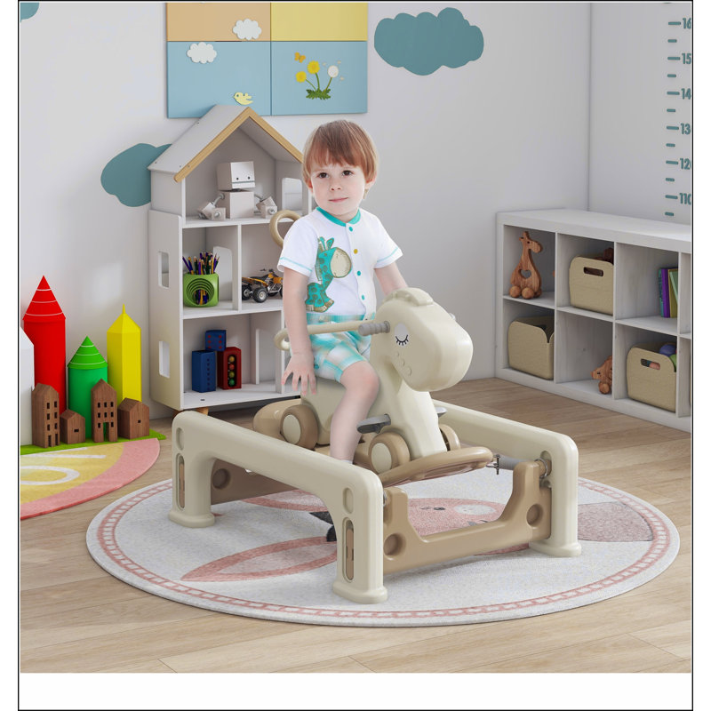Cheval à bascule Qabo 5 en 1 pour tout-petits de 1 à 6 ans, vélo d'équilibre pour enfants avec planche d'équilibre amovible, poignée et repose-pieds pour bébés garçons et filles