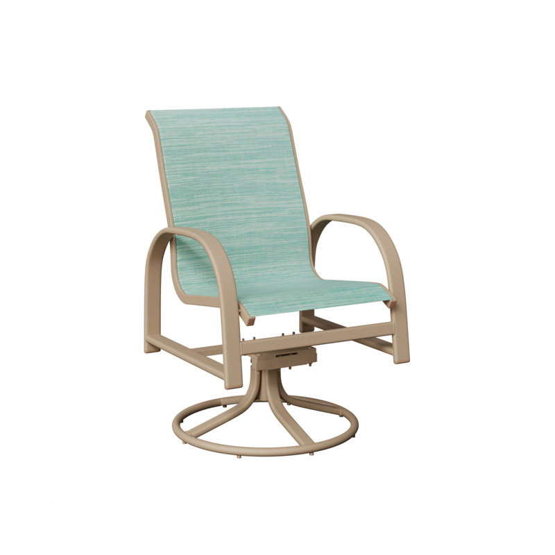 Chaise berçante berçante pivotante Berlin Gardens, Paysage marin, Aluminium moucheté Sahara