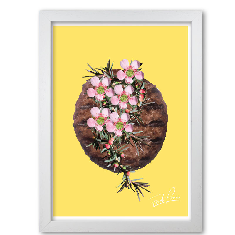 Burger Food Porn - Painting, White Grain Frame, 85 cm H x 60 cm W x 5 cm D