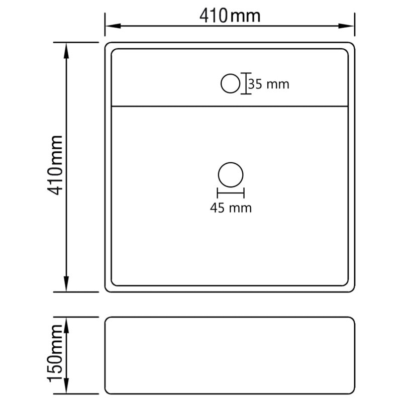 Belfry Bathroom Juillac 410mm L x 410mm W Ceramic Square Sink with Overflow, Pink
