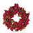 Kurt Adler Lit Christmas Poinsettia Wreath, Warm White LED Light, 24in