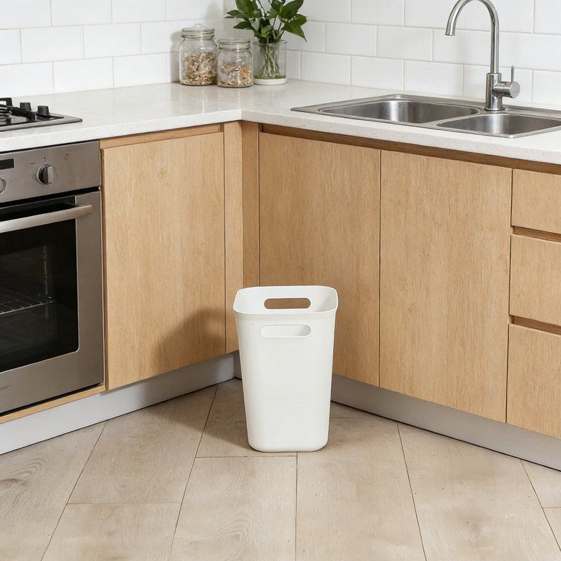 Rectangular Plastic Trash Can 2-Pack, 3.5 Gallon Small Wastebasket For Bathroom, Kitchen, Office, And Kids Room, Space-Saving Design With Durable And Easy-Clean Construction