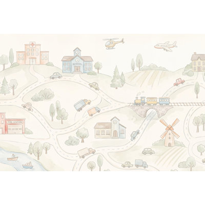 Papier peint paysage Illustration villageoise