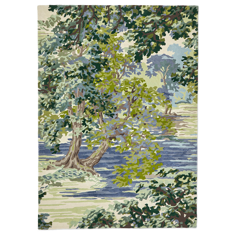 Wool Abstract Area Rug, Rectangle 4'7" x 6'7"