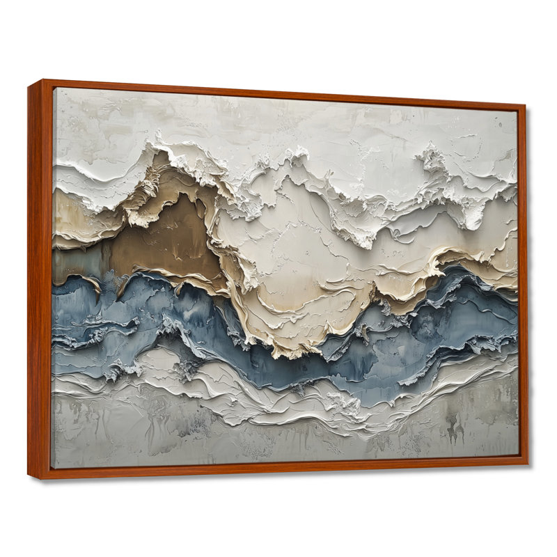 Cannock - Abstract Wall Art, Brun, Cadre flottant, H 24 po x l 32 po