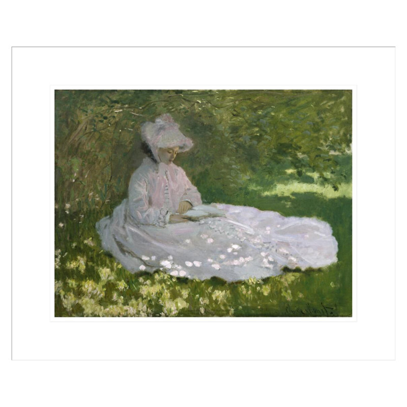 «Springtime» par Claude Monet, impression giclée encadrée, H 17,75 po x l 21,44 po
