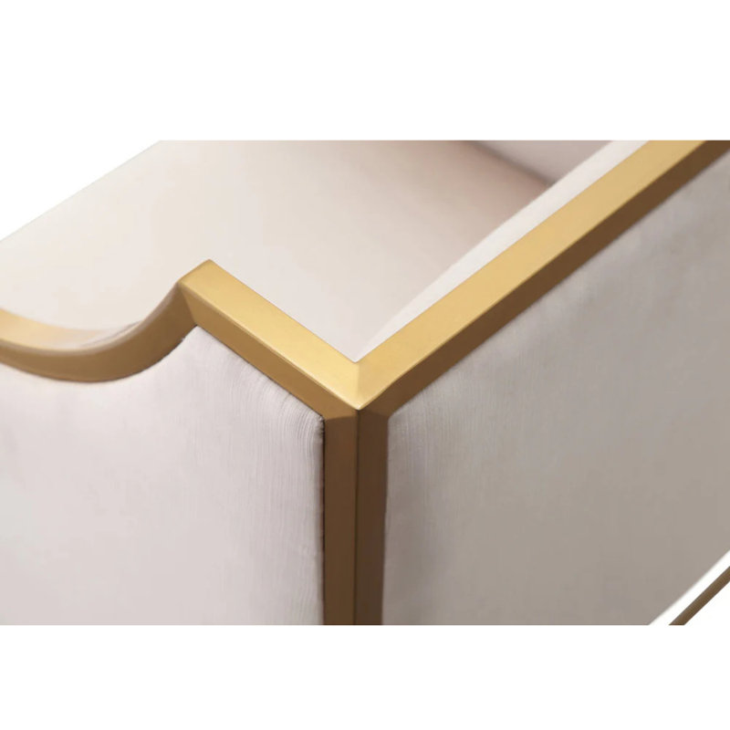 Chaise Bella, Blanc, Doré