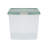 Wham Clip 5x 13.2L Square Plastic Storage Boxes with Secure Clip Lock Lids. L:39.5 x W:39.5 x H:12cm Clear/Green Milieu/Stone-107097833