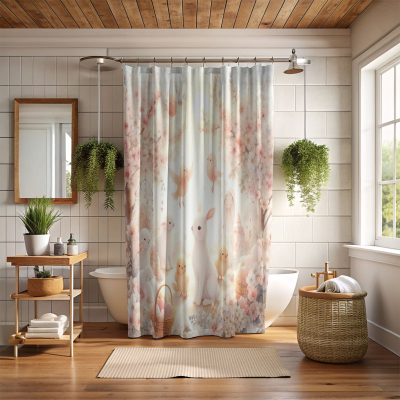 Rideau de douche standard 1 pièce Cuddle Hop, H 74 po x l 71 po
