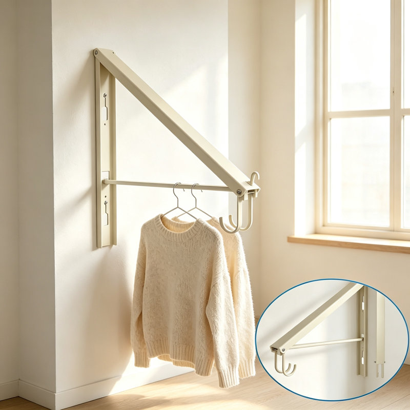 Aluminium, Stainless Steel Wall-Mounted Drying Rack