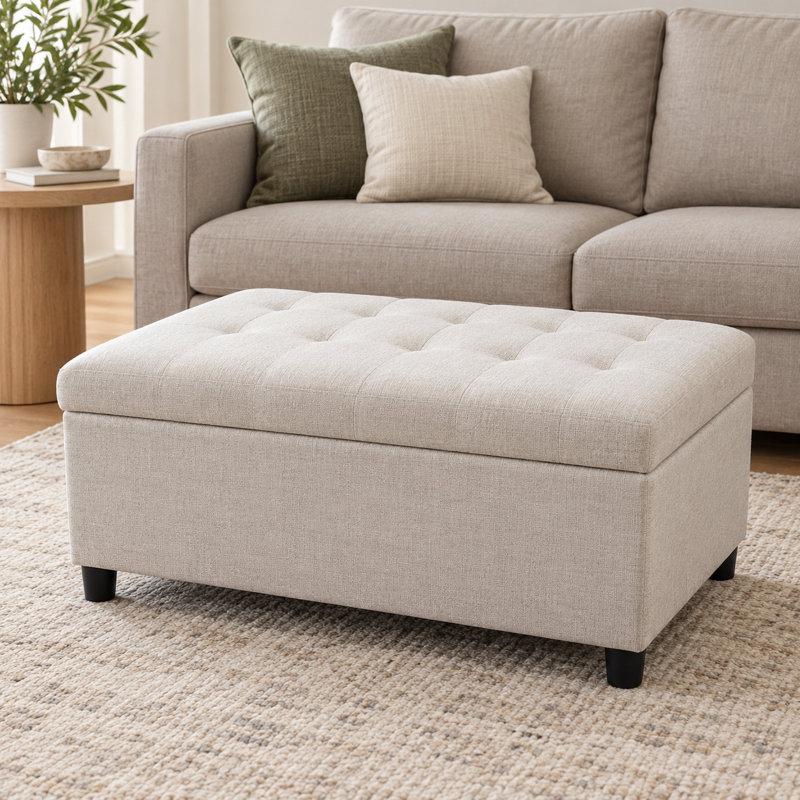 Banc de rangement rabattable, Beige