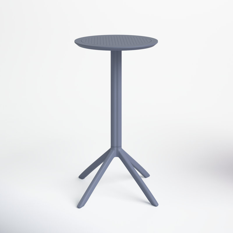 Elodie 23.6" W 2-Person Plastic Folding Bistro Table, Dark Gray, 42.5'' H x 23.6'' W x 23.6'' L