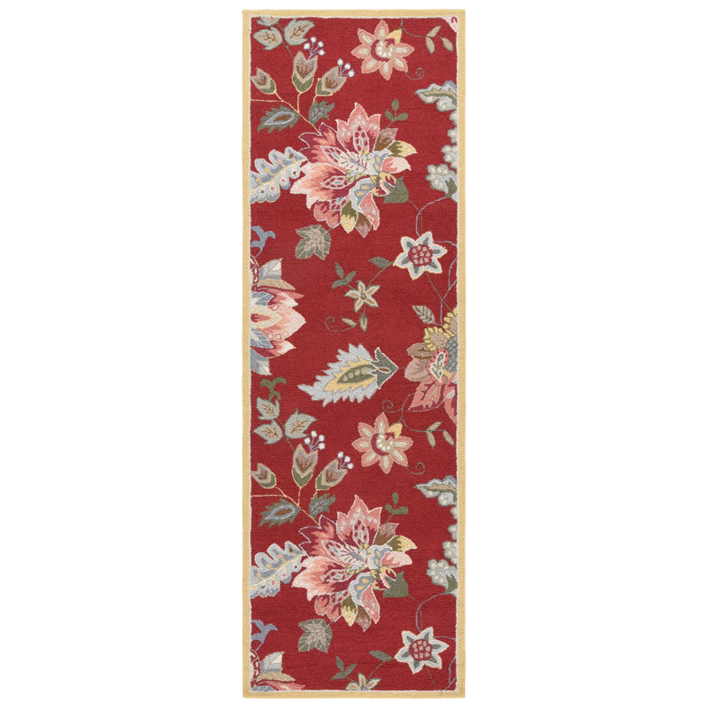 Chelsea Hand Hooked Wool Floral Rug, Runner 2'6" x 8'