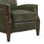 Fauteuil inclinable manuel en cuir véritable avec main courante en bois massif Liauro de 32,3 po de largeur-1867559451