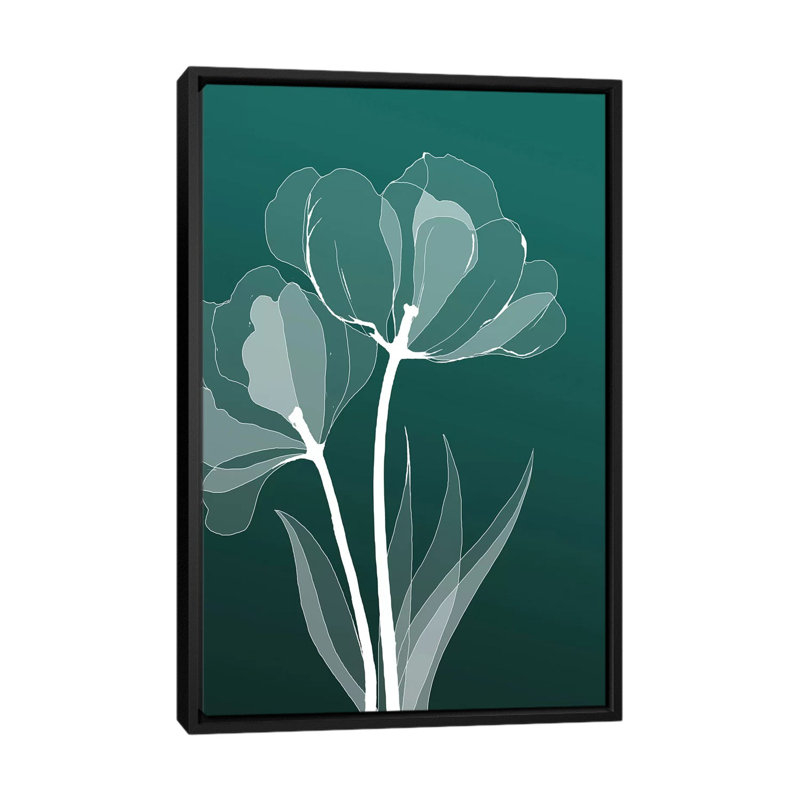 «X-Ray Flowers III», impression sur toile, H 26 po x l 18 po x P 1,5 po, Toile encadrée noire