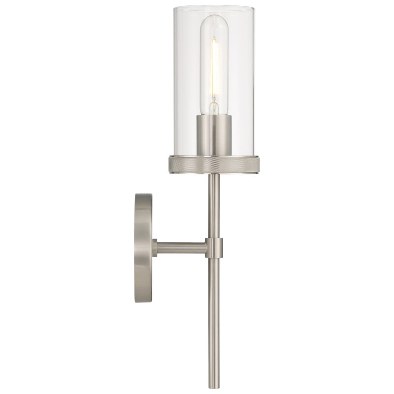 Lily 1 Light Wall Sconce - 16.5"H - Brushed Steel Finish, Brushed Steel