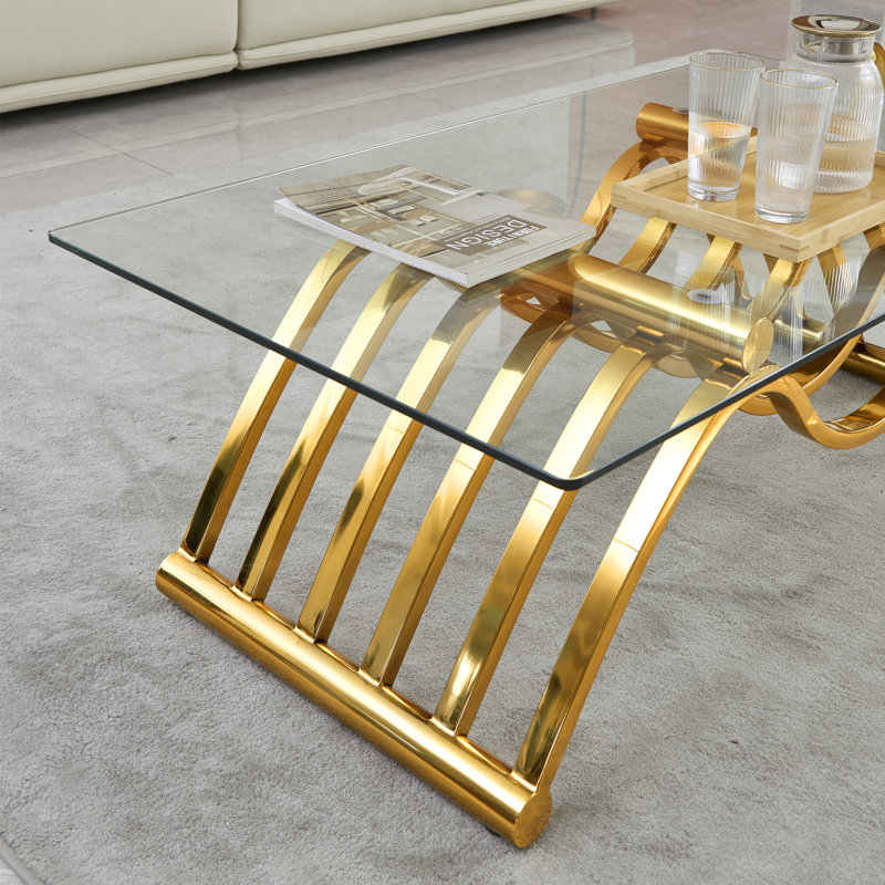 Table basse à plateau en verre, Clair