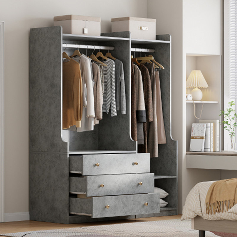 Rangement ouvert pour garde-robe en bois pour chambre à coucher