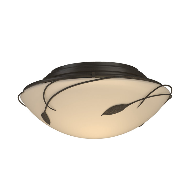 Leaf 2 - Light 13.6" Unique/Statement Bowl Flush Mount, Dark Smoke