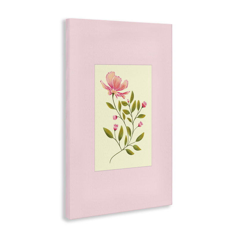 Toile à fleur simple en herbe, design par Pooja Dave, H 24 po x l 16 po