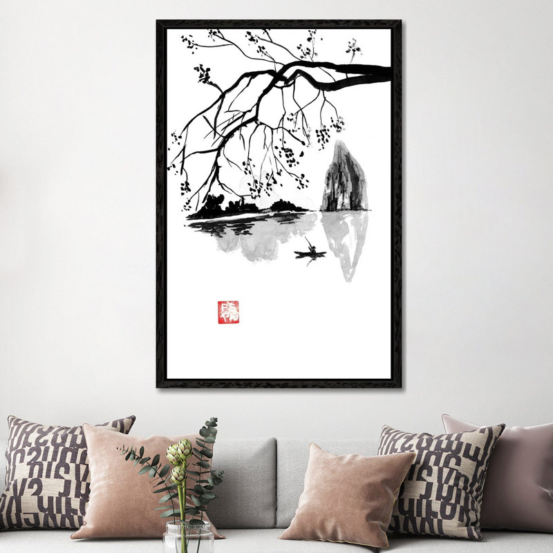 Along 1 Piece Wall Art on Canvas, 152.5 cm H x 101.5 cm W, Black Framed
