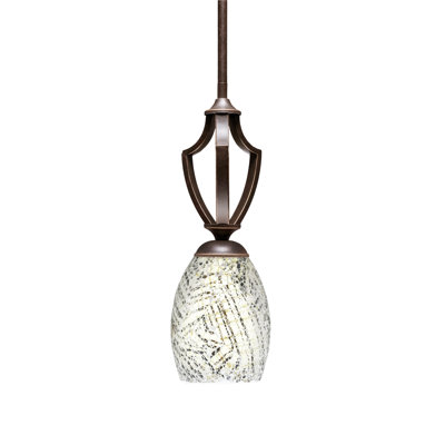 Mini-luminaire suspendu avec tige en verre Zilo 5 po Zilo