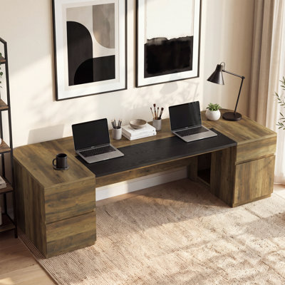 102-Inch 2 Person Desk, Extra Long Computer Desk with Drawers